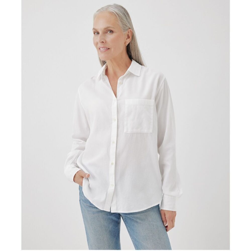 Chadwicks Shirt Blouse 100% Linen Button Down
